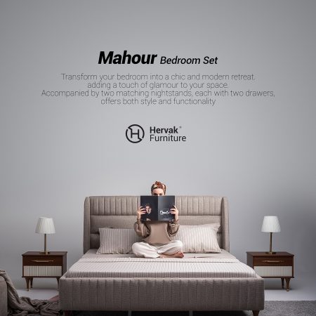 خرید سرویس خواب دو نفره ماهور برند هرواک با طراحی کلاسیک و چشم‌نواز